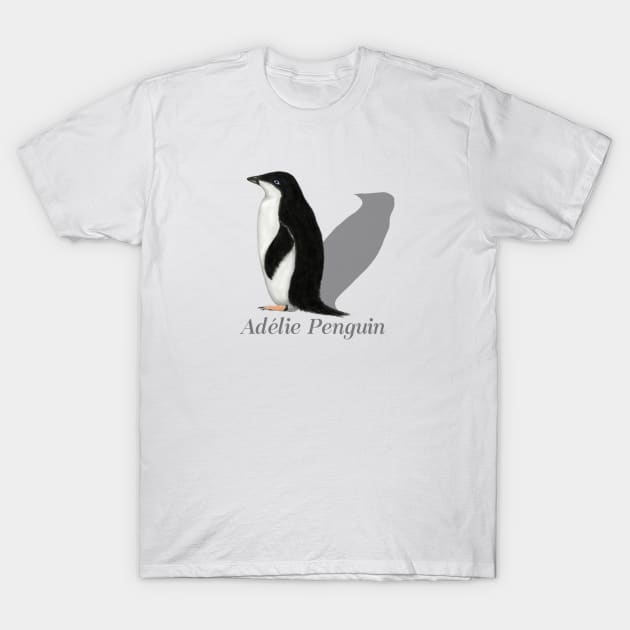 Adelie Penguin Labeled T-Shirt by ArtAndBliss